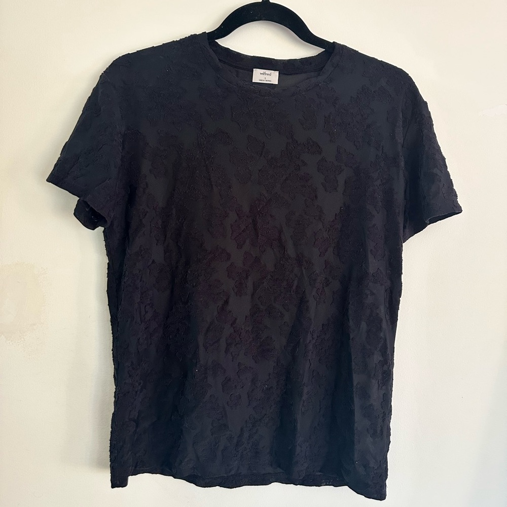 Wilfred Aritzia Tarascon Top Black short sleeve tshirt tee small / s